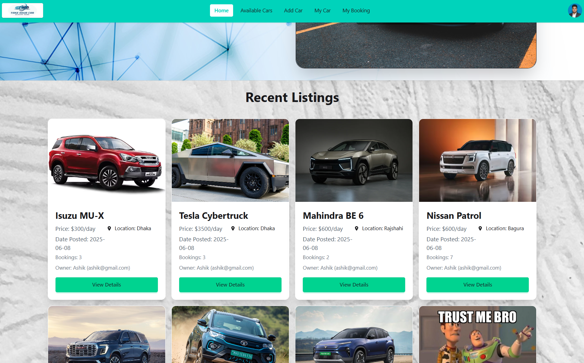 Take Your Car – Rent-a-Cars E-Platform
